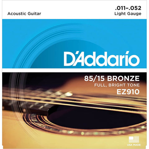 D' Addario Acoustic Guitar Strings - 85/15 Lite EZ910