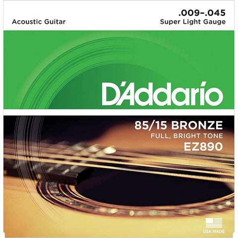 D' Addario Acoustic Guitar Strings - 85/15 Sup Lite EZ890