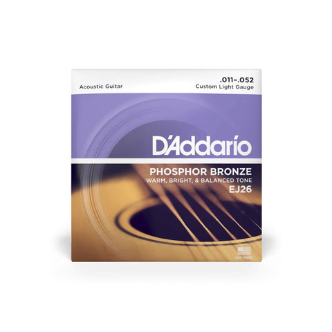 D' Addario Ac Guitar Strings Bronze EJ26 11-52