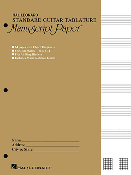 Hal Leonard Guitar Tabulature Standard Manuscript Paper