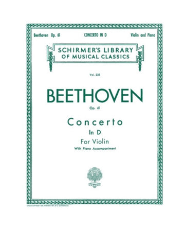 Hal Leonard Violin Concerto In D Major Vol 233