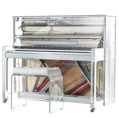 Steiner HU-125A Crystal Upright Piano - Silver | Melodica Music Store Dubai