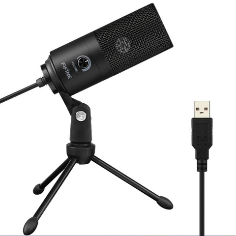 Fifine k669 usb microphone with volume dial for streaming, vocal recording, podcasting on computer