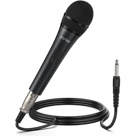 Fifine k6 dynamic handheld microphone plug & play on speaker for karaoke, presentation