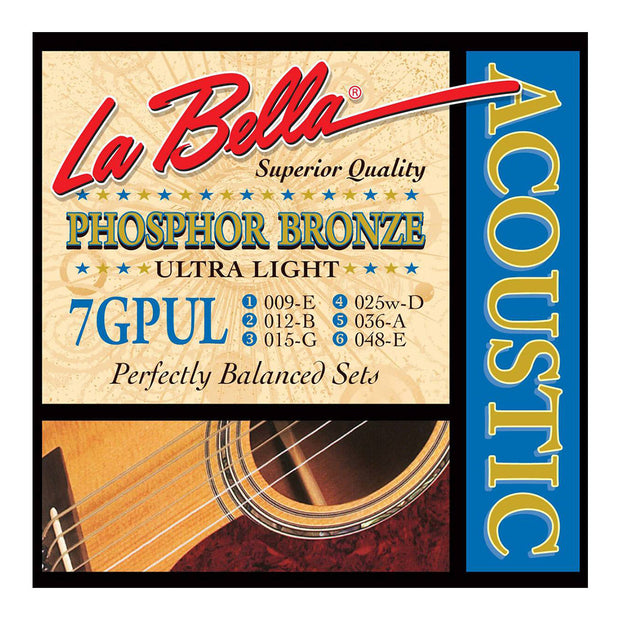 La Bella Acoustic Guitar Strings - PB Ultra Lite 7GPUL