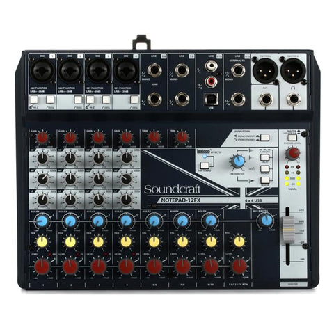 Notepad 12 Channel Desktop Mixer with USB and Lexicon Effects