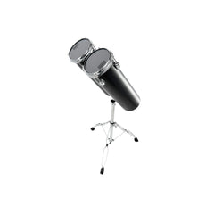 Tama Octoban low-pitch set, two black tube drums on a stand