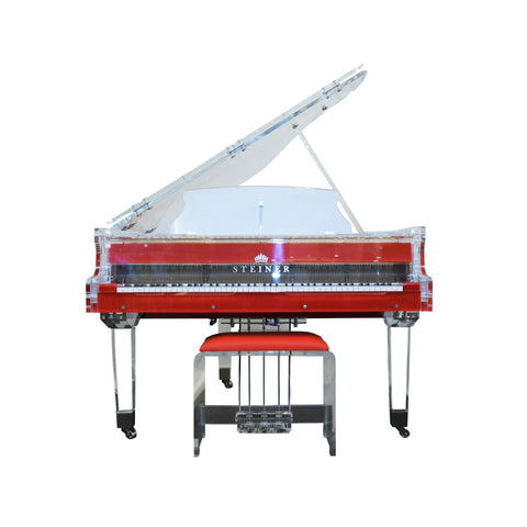 Steiner Crystal Grand Piano With Self Play HG-168A  Red