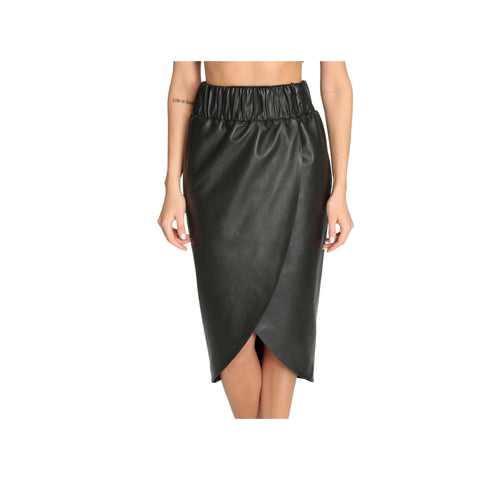 Asymmetrical Wrap Skirt Black